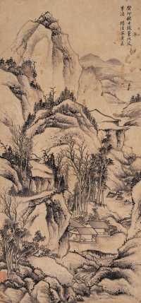黄鼎 癸卯（1723）年作 仿古山水 立轴